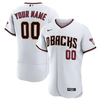 mens nike white arizona diamondbacks home authentic custom 